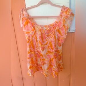 Nanette Lepore Orange and Pink Top
